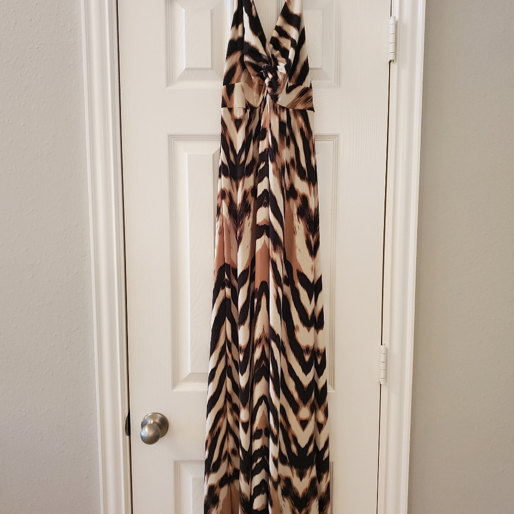 Women's Animal Print Halter Dress